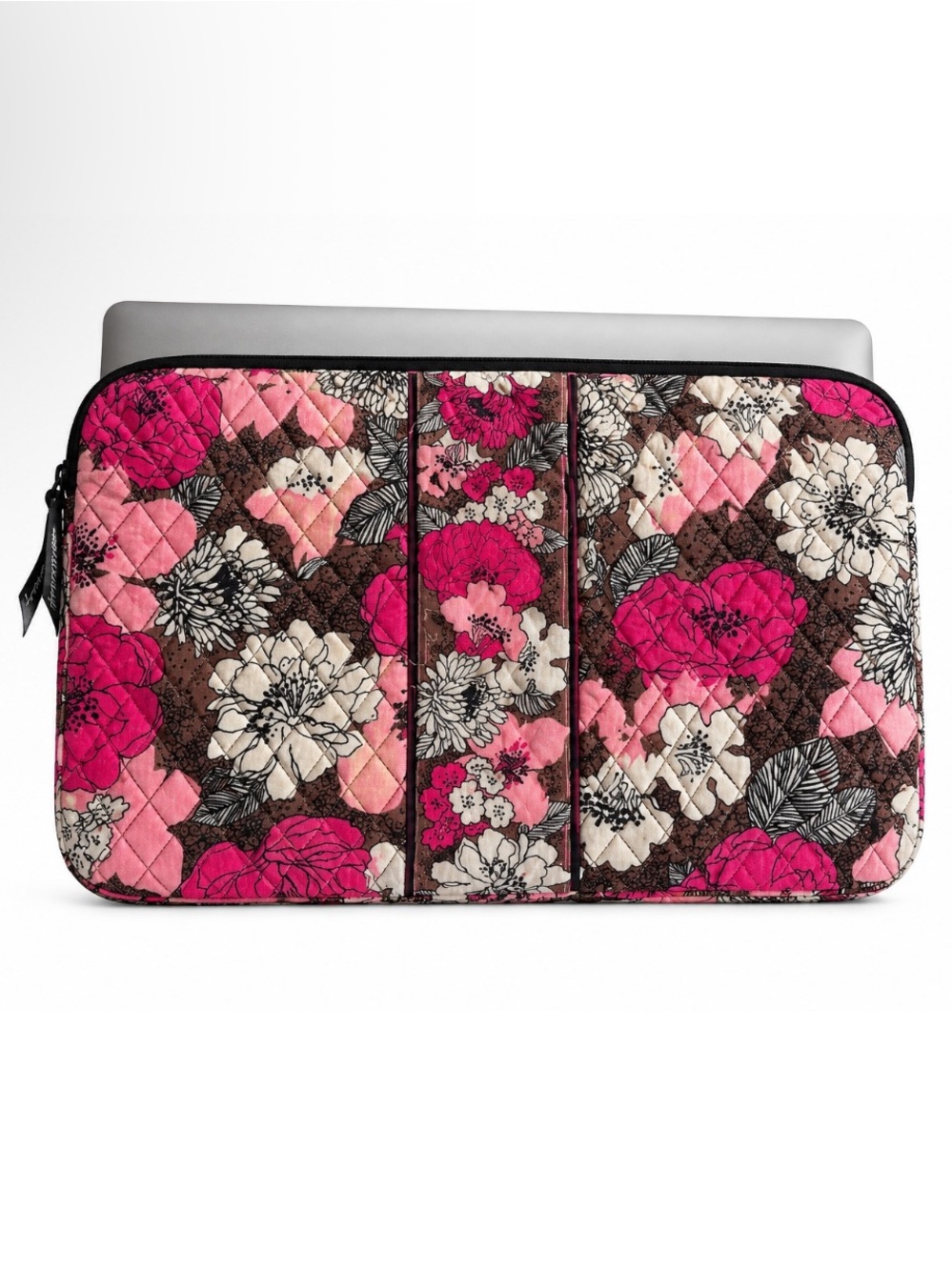 Vera Bradley Floral Quilted Laptop Sleeve - Pink and Brown
